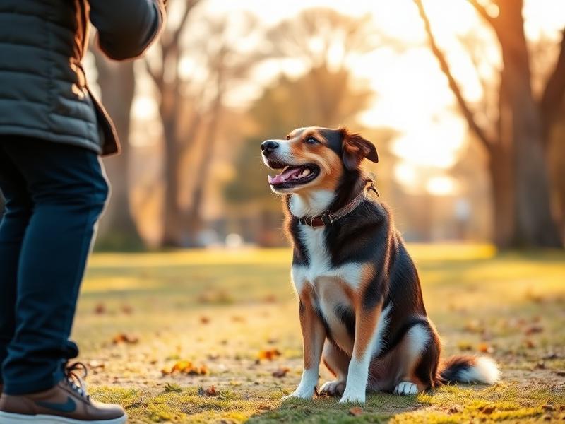 Dog training session